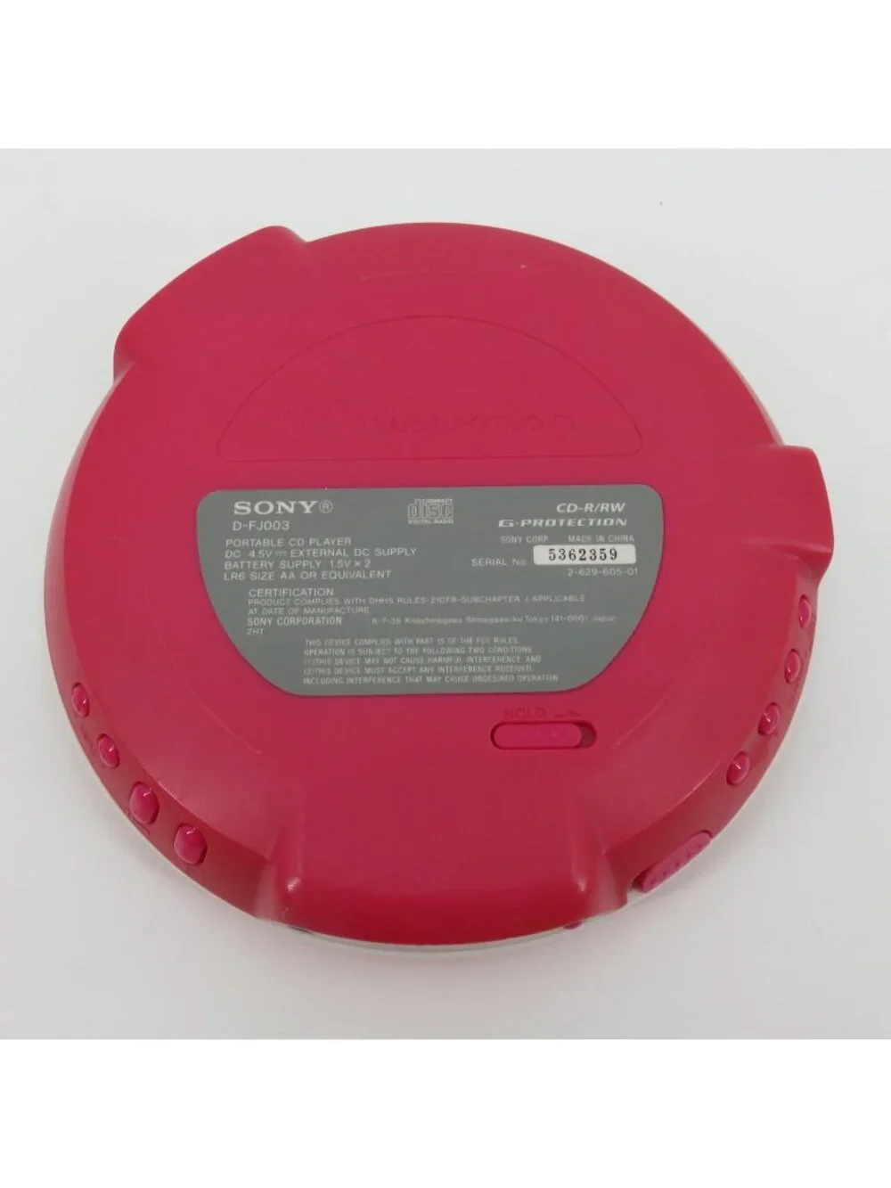 SONY D-FJ003 Pink CD Walkman NOT TESTED AS IS FOR PARTS am/fm Radio 2000s Y2K